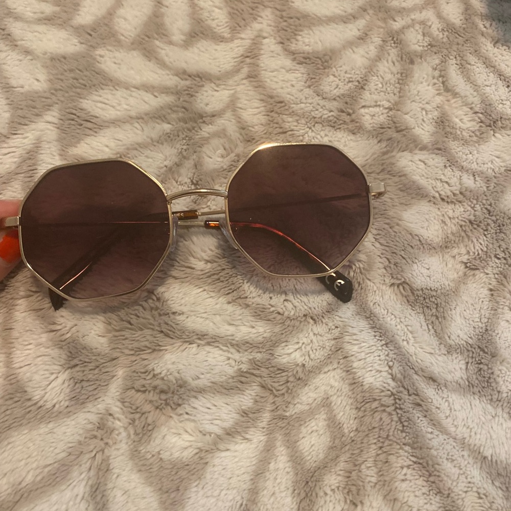 American Eagle Outfitters Gold Sunglasses with Tinted Lenses